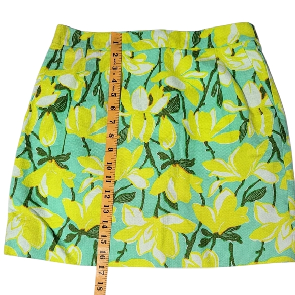 J.Crew Bright Yellow Green Flower Tulip Skirt - Picture 3 of 5